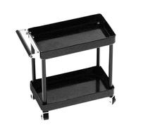 Alomejor Large Size Rolling Tools Cart Reliable Portable Workshop Garage Real Repair for 1/16 Scale Model Black Metal (Black)