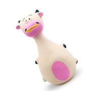 Alomejor Latex Dog Squeaky Interactive Soft Chew Toy Cartoon Design Bite Resistant for Puppy Teeth Cleaning, Playtime Fun Pet Toy for Small Medium Dogs (White Cow)