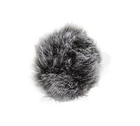 Alomejor Lavalier Wind Muff Furry Microphone Cover Soft and Lightweight for Outdoor Recording 0.5cm Aperture Artificial Fur 1 Piece (Black White)