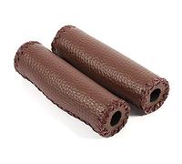 Alomejor Leather Bicycle Grips Biking Bicycle Grips Bike Artificial Leather Retro Grip Handle Cube Cycling Cover Bicycles Handlebar Grips for Road Bike Mountain Bike(Coffee)
