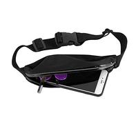 Alomejor Lightweight Running Belt, Waist Pack with Adjustable Buckle and Breathable Fabric for Outdoor Sports, Hiking, Jogging, Cycling (Black)