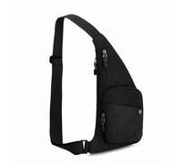 Alomejor Lightweight Water-Resistant Nylon Sling Backpack, with Two Zipped Pockets for Cycle, Walking, Traveling, Shopping, Hiking (Black)