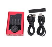 Alomejor Live Sound Card Mixer, 4 Sound Effects Zero Latency Real Time Monitoring OTG Phone Connection, with Built in Loopback and 97dB SNR, for Live Streaming Recording Podcasting Mobile (Red)