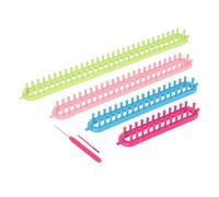 Alomejor Long Knitting Loom Set 6pcs Lightweight and Sturdy Weaving Tools for Scarves Hats and More with Hook Needle Kit