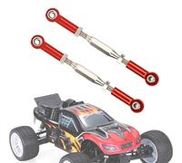 Alomejor Long-lived Adjustable Servos-link Rod Set for RC Car Accessories, Improving Control of Control for the HIMOTO E10XTL Katana Truggy (6 PCs, Aluminum, 81-96 Mm, RedPurplebluegoldsilver) (Red)