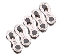 Alomejor Lot de 5 paires de maillons rapides réutilisables en acier inoxydable argenté - compatibles avec chaînes vélo 7/8/9/10 vitesses - fixation facile sans outil - résistants à la corro