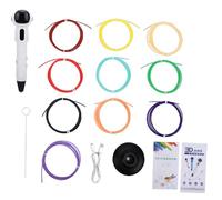 Alomejor Low Temperature 3D Pen for Kids, Astronaut Design Wireless Doodling Pen, Safe PCL Material, LED Indicators, Rechargeable Battery (White)