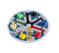 Alomejor Ludo Board Game for 6 Players, with 2 Dice (Height 0.91 Inch | Rubber Padded Board, 35cm Cloth Surface, Slip Pieces, Indoor Family Fun for All Ages