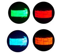Alomejor Luminous LED Bracelet USB Rechargeable Light Up Armband with 3 Flashing Modes for Night Running Cycling, Portable Safety Gear for Outdoor Activities, Sweatproof Nylon Red/Orange/Blue/Green
