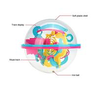 Alomejor Magical 3D Spherical Maze Intellect Ball Balance Game with 100 Barriers, Educational Toy for Kids and Adults, Multicolor Plastic Puzzle Ball for Improving Logical Thinking and Space