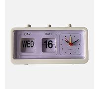 Alomejor Manual Jump Calendar Silent Alarm Clock with Finely Designed Hour and Minute Hand for Study Room Office Material: Plastic (White)