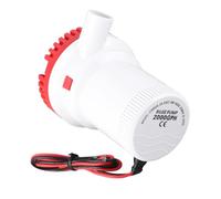 Alomejor Marine Bilge Pump, ABS Submersible Bilge Pump 2000 GPH 12V 24V DC, 9A Low Current Draw, Arrow Storage Case Strainer, Anti Airlock, for Boat Bait Tank Pond Pool (24V)