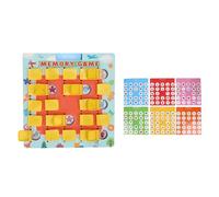 Alomejor Memory Matching Game, Wooden Flip to Win Board Game with 24 Cards for Kids Travel Car Airplane Camping Toys