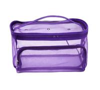 Alomejor Mesh Yarn Storage Bag with Ventilation Holes for Easy Access - Spacious Organizer Pouch for Knitting Balls and Tools - Lightweight Nylon, 35 X 15 X 19cm (Purple Square Mesh Bag)