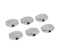 Alomejor Metal Carved Big Square Guitar Tuning Peg Buttons Shiny and Durable 6Pcs Tuners for Guitar Parts
