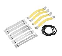 Alomejor Metal Fingerboard Guard Fretboard Protector Set with String Spreader and Rubber Bands for Fret Dressing Polishing and Repair for Guitar Bass Ukulele Luthiers