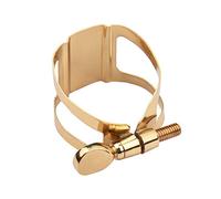 Alomejor Metal Ligature for Saxophone with Single Screw Adjustment, Compact Sturdy Ligature, Gold Tone for Tenor Saxophone, Replacement Alto Accessory (for tenor saxophone)