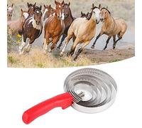 Alomejor Metal Livestock Itching Brush Curry Shedding Comb for Large Horse Easy Grip Easy Removal Tool for Horse Grooming Stainless Steel ABS Material