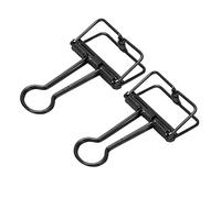 Alomejor Metal Skeleton Clips with Strong Clamping Force for Documents Papers, 50Pcs Paper Clamps for Bills Reports Tickets, 1.3in Hollow Clips for Home Office School Supplies (Black)