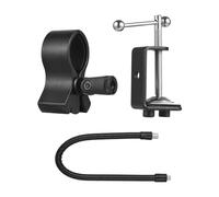 Alomejor Microphone Flexible Bracket, Adjustable Shaft Support Clamp-on Desktop Mic Stand with 35-65mm Clip, for Live Streaming, Podcast, Studio