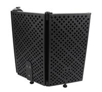 Alomejor Microphone Isolation Shield 3 Panel Noise Reduction Folding Mic Shield Metal Adjustable Tripod Stand with Tripod
