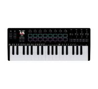 Alomejor MIDI Keyboard,37 Velocity-Sensitive Mini Keys, with 16 RGB Pads 8 Knobs BT Wireless for Music Production