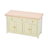 Alomejor Mini Dollhouse Cabinet, Sturdy Birch Furniture (Cream) | 1:12 scale, exquisite craft, family companion, DIY application