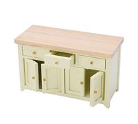 Alomejor Mini Dollhouse Cabinet, Sturdy Birch Furniture (Cream) | 1:12 scale, exquisite craft, family companion, DIY application