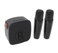 Alomejor Mini Karaoke Machine with 2 Wireless Microphones, Portable Bluetooth Speaker for Kids Adults, Real Time Tuning, Clear Sound, Lightweight Design for Family Party Travel (Double Microphone)