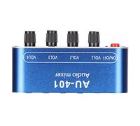 Alomejor Mini Stereo Mixer Adjustable 4 in 1 Out Sound Selector for PC Laptop Headphones Blue Aluminum Alloy