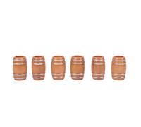 Alomejor Miniature Wooden Beer Barrels, 6 Pack Handmade Retro Design Mini Barrels for Dollhouse Decor, with Camphorwood Material for Miniature Landscape and Collectors (6 Piece)