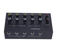 Alomejor Mixer, Aluminum Alloy 5 Channel Mixer with Reverb and Delay for Microphones and Instruments, Perfect for Home Studio and Outdoor Events