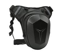 Alomejor Motorcycle Drop Leg Bag, 1680D Oxford Drop Leg Pack with Reflective Strip, Water Resistant Breathable Cushioned Design, Adjustable Waist Belt for Riding Hiking Travel (Carbon Fiber)