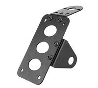Alomejor Motorcycle License Mount, Aluminium Alloy License Plate Frame Side Mount Tail Light Bracket 100 X 180mm, Horizontal or Vertical Left Right Setup for Motorcycle Refitting (A(black))
