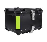Alomejor Motorcycle Top Case Aluminum Alloy Motorcycle Tail Box 50L Arrow Storage Case Lockable Storage with Reflective Sticker and Backrest for Scooter Riders Travel Commuting (Black)