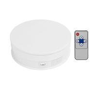 Alomejor Motorized Turntable Display Stand Stable 360 Degree Rotation for Video and Advertising 15cm Size ABS Material (White)