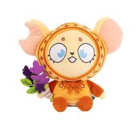 Alomejor Mouse Plush Toy with Embroidered Floral Decor and Blue Eyes (Bits) | Orange Yellow Headscarf, Bouquet, Skin-friendly Short Plush Fabric, PP Cotton Filling, for Home Decor or Photography Prop,