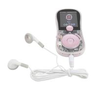 Alomejor MP3 Player HiFi Portable Music Player with Speaker FM Radio Recorder for Kids and the Elderly Pink (64GB Small Memory Card)