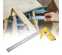 Alomejor Multi-Function Right Angle Combination Square Measuring Ruler with Level for Carpentry and Layout Tasks 300MM Size