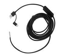 Alomejor Multi-functional 3 in 1 Endoscope for Phones with 1280x720 HD Camera for Plumbing and Car Maintenance (5 meters soft cord)