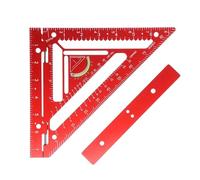 Alomejor Multi-Functional Rafter Square Tool with Jig Block for Engineers and Carpenters Aluminum Alloy Red 1 Unit