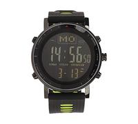 Alomejor Multifunctional Fishing Watch Outdoor Electronic Wrist Watch for Fishing Enthusiasts Stainless Steel and Rubber Material (Black Green)