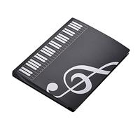 Alomejor Music Score Folder with 40 A4 Pockets, Piano Key ABS Sheet Music | Expandable Document File Case, Transparent Pockets, Anti-glare Concave Surface, for Musicians Students and Choral Use