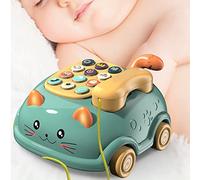 Alomejor Musical Baby Phone Toy, Cartoon Design Light Up (Green) | Interactive, develops creativity, safe and smooth plastic, promotes sensory skills