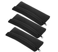 Alomejor Neoprene Zipper Pencil Case Set Lightweight Soft Portable Pouch for Students 3Pcs (Black)