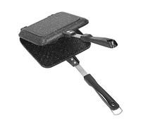 Alomejor Non Stick Aluminum Double Sided Frying Pan Breakfast Pan Ideal for Picnics and Outings