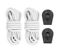Alomejor Paddle Board Accessories Sunproof Bungee Rope Deck Line 98.4in 5mm Nylon Anti Slip Buckles for Surfboard Paddleboard Kayak 1 Set (White)