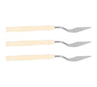Alomejor Palette Knife Multipurpose Hangable Stainless Steel Vane/Wing Plastic Handle for Oil Painting Tools for Art Enthusiasts and Professionals Wood Color 3pcs