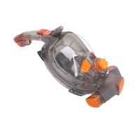 Alomejor Panoramic Intention Full Face Snorkel Goggle Pc Silicone Anti -fog Snorkeling for Light Breathing Orange Gray (L/XL)
