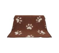 Alomejor Paw Printed Fluffy Pet Blanket Soft Double Sided Plush for Home Travel & No Harmful Substances Ideal for Dogs Cats 27.56x35.43in (Coffee Background White Paw Print)